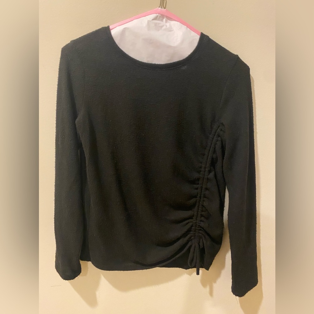 Forever 21 Girls size 13/14 Long/Short Sleeve Ruched Side Top